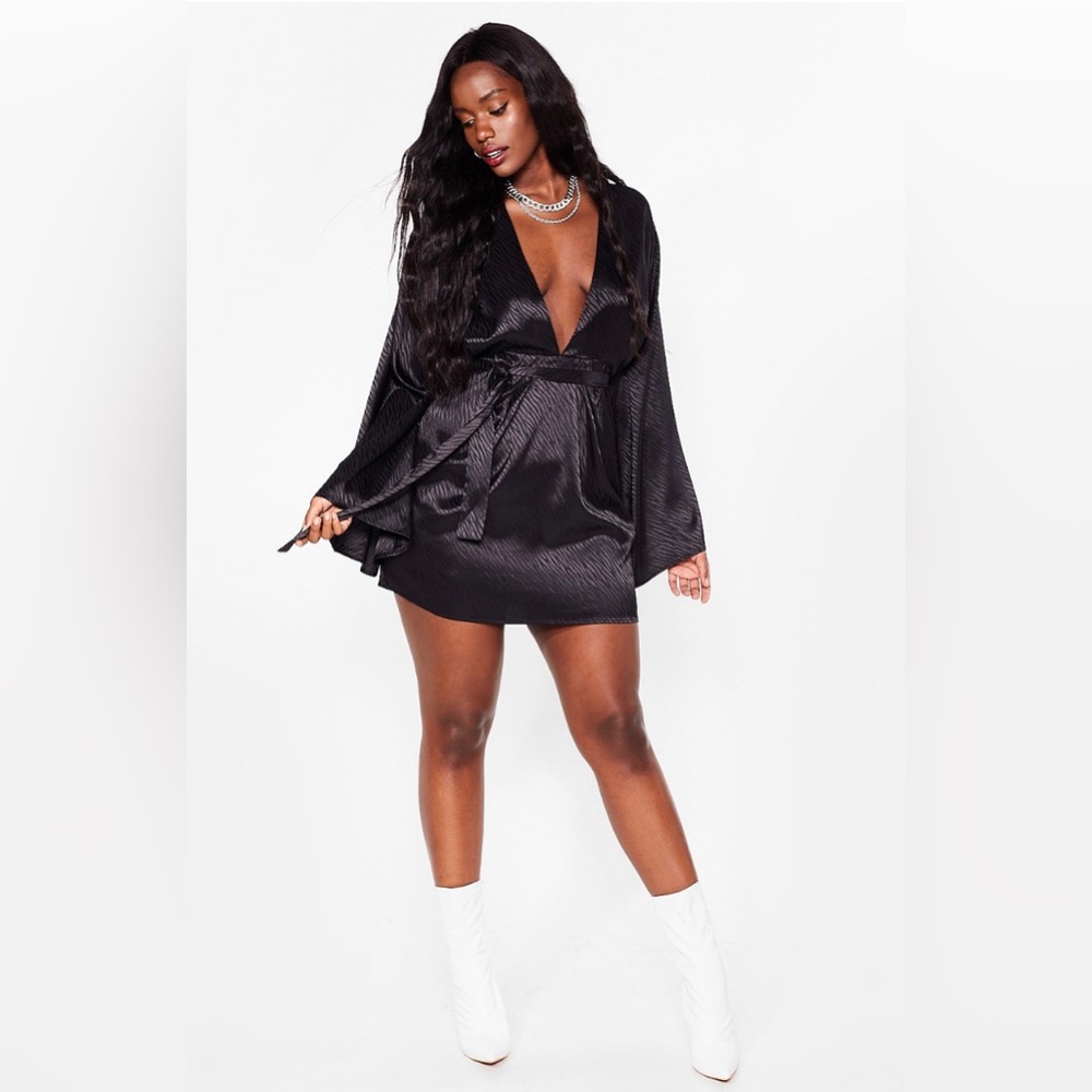Nasty Gal Herd About It Plus Plunging Mini Dress